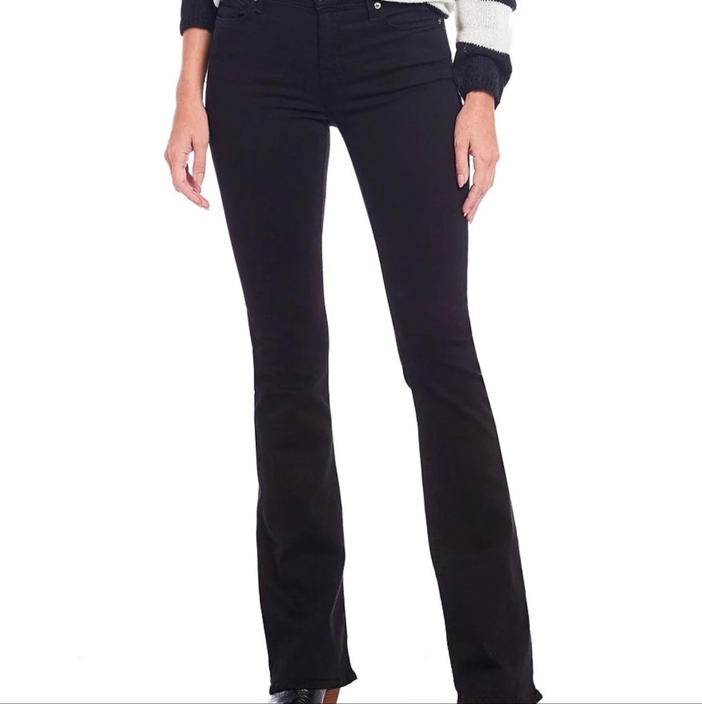 7 For All Man Kind Slim Illusion High Waist All In Luxe Black Jeans